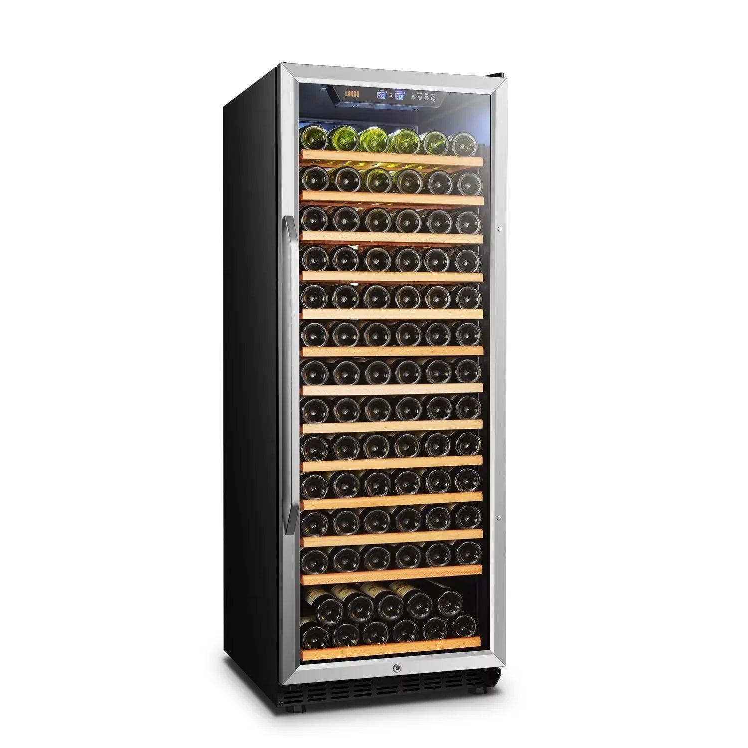 Lanbo 24 Inch Built in Black 149 Bottle Single Zone Wine Cooler LW155S | Fridge.com