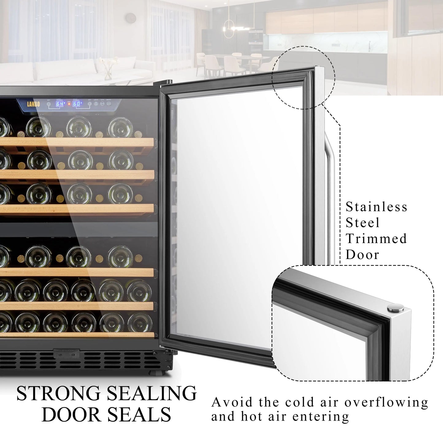 Lanbo 24 Inch Width 44 Bottle Built-In Compressor Dual Zone Wine Cooler | Fridge.com