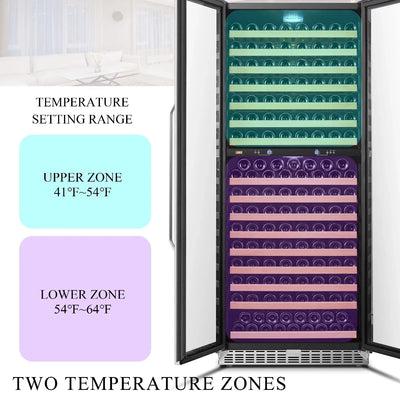 Lanbo 32 Inch 287 Bottle Dual Zone Compressor Freestanding Wine Refrigerator | Fridge.com