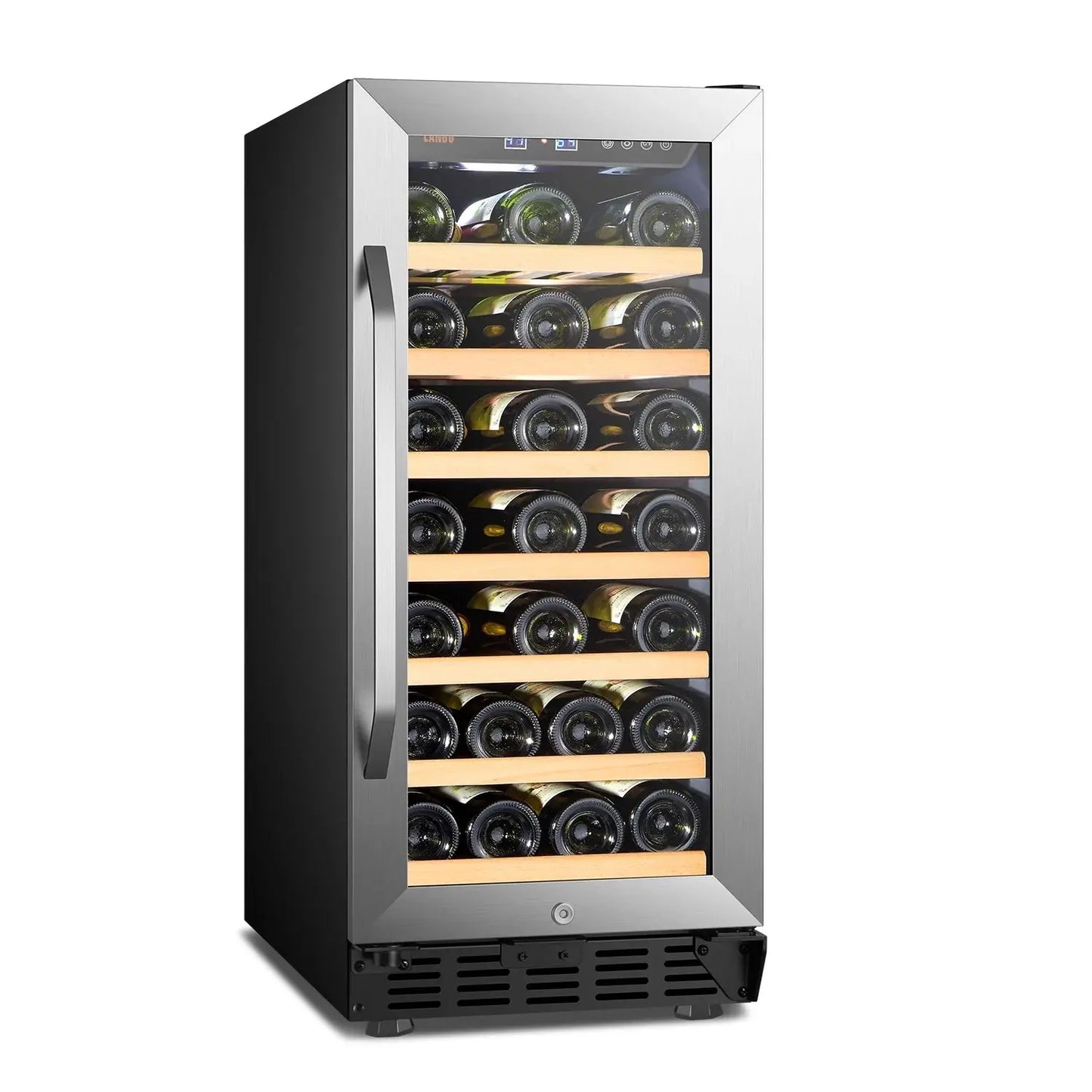 Lanbo 33 Bottle under Counter Built-In Compressor Wine Cooler 15 Inch Width | Fridge.com