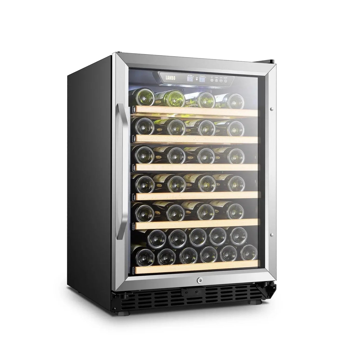 Lanbo 52 Bottle under Counter Single Zone Wine Cooler Refrigerator 24 Inch Width | Fridge.com