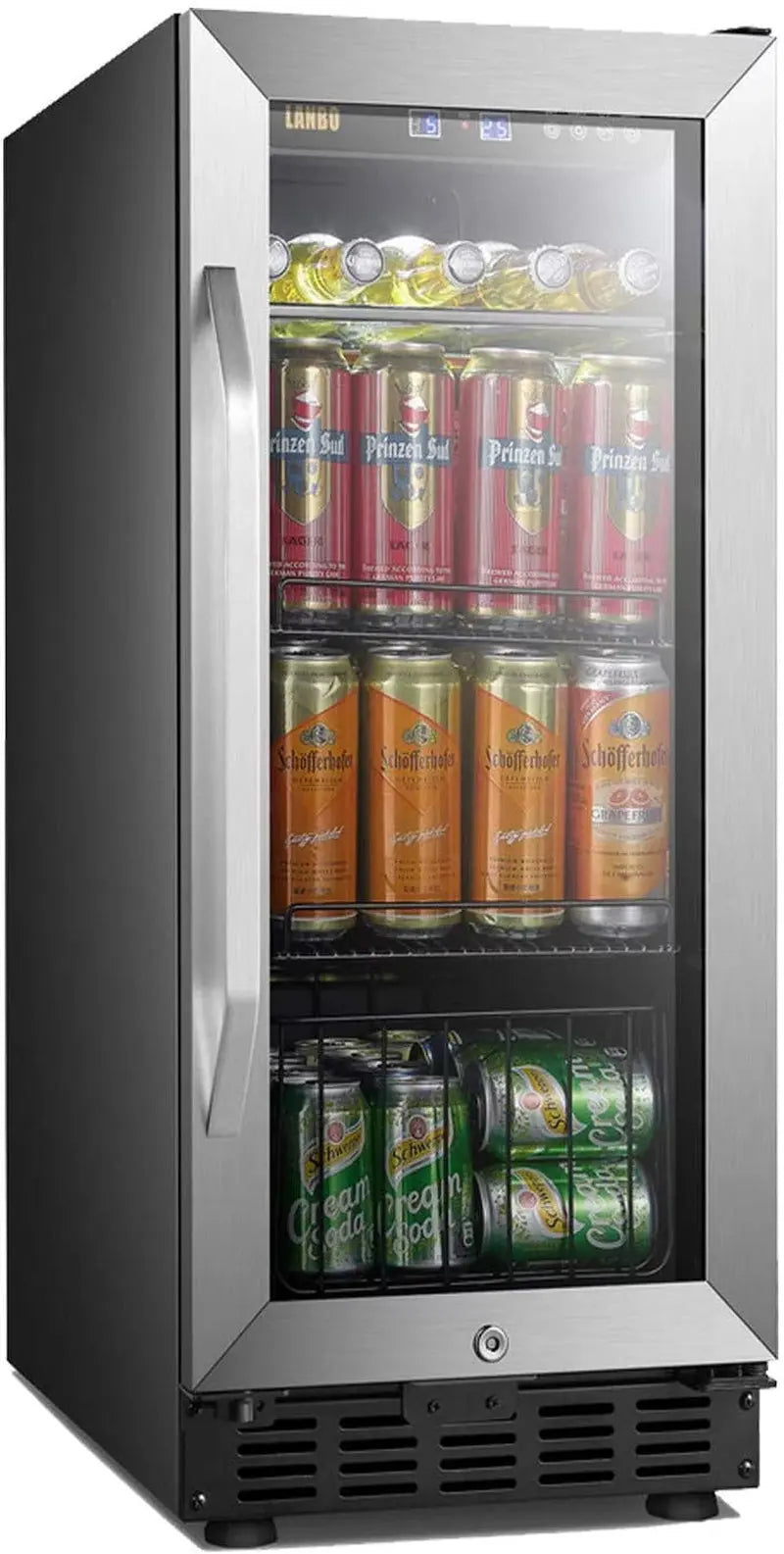 Lanbo 70 Cans under Counter Compressor Beverage Cooler Refrigerator, 15 Inch Width | Fridge.com