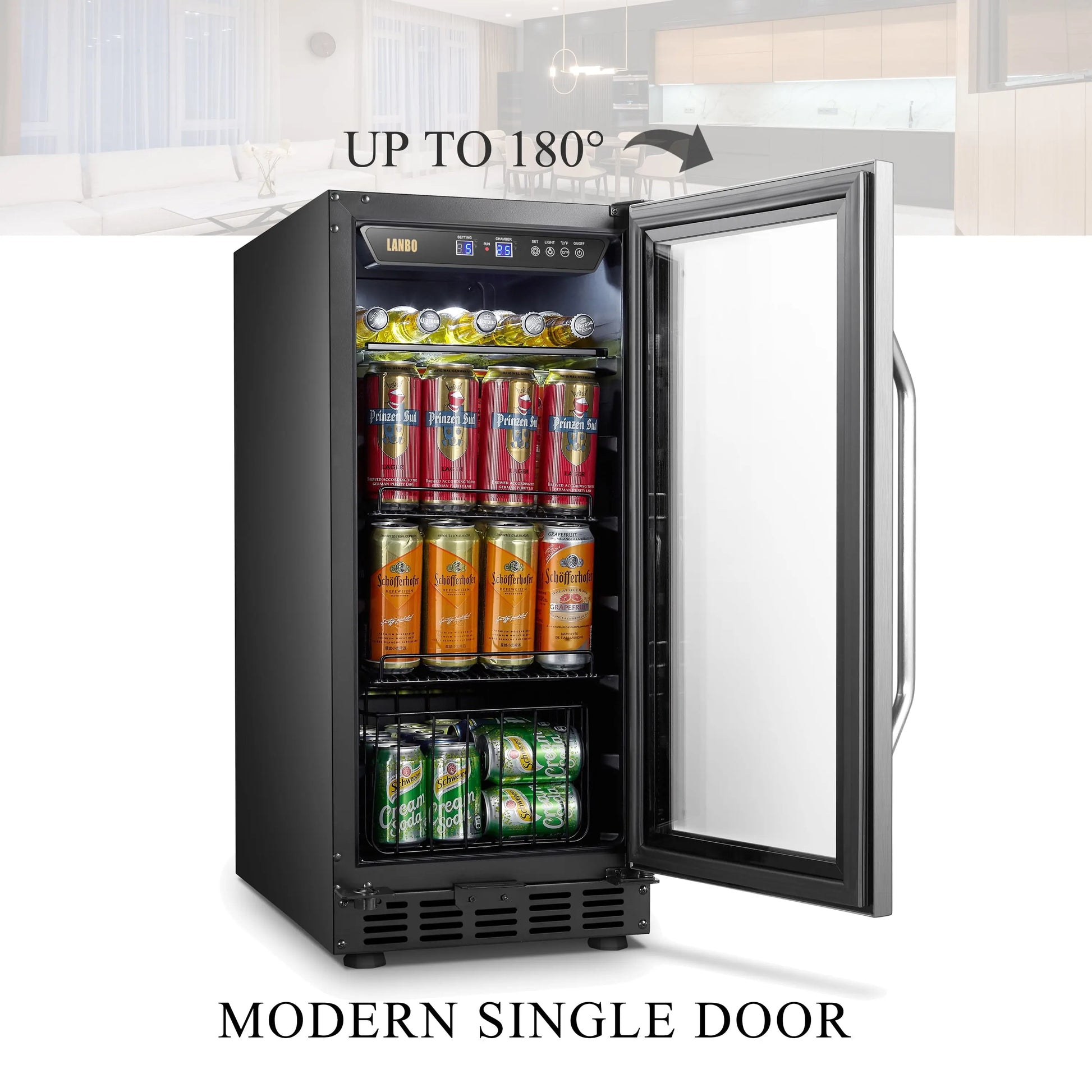 Lanbo 70 Cans under Counter Compressor Beverage Cooler Refrigerator, 15 Inch Width | Fridge.com