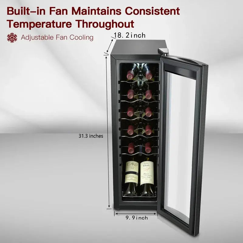 Lcaoful 9.92'' 12 Bottle and 36 Can Single Zone Freestanding Wine & Beverage Refrigerator | Fridge.com