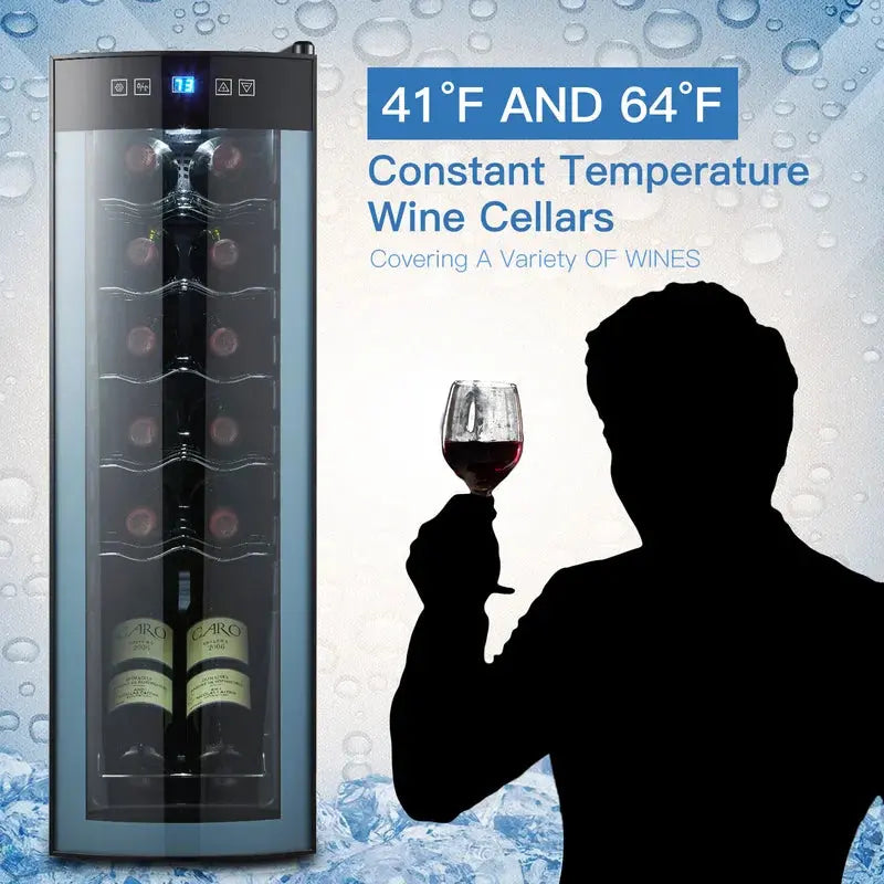 Lcaoful 9.92'' 12 Bottle and 36 Can Single Zone Freestanding Wine & Beverage Refrigerator | Fridge.com