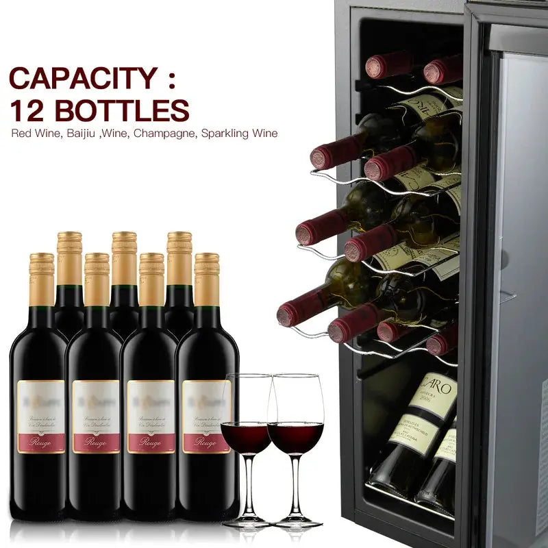 Lcaoful 9.92'' 12 Bottle and 36 Can Single Zone Freestanding Wine & Beverage Refrigerator | Fridge.com