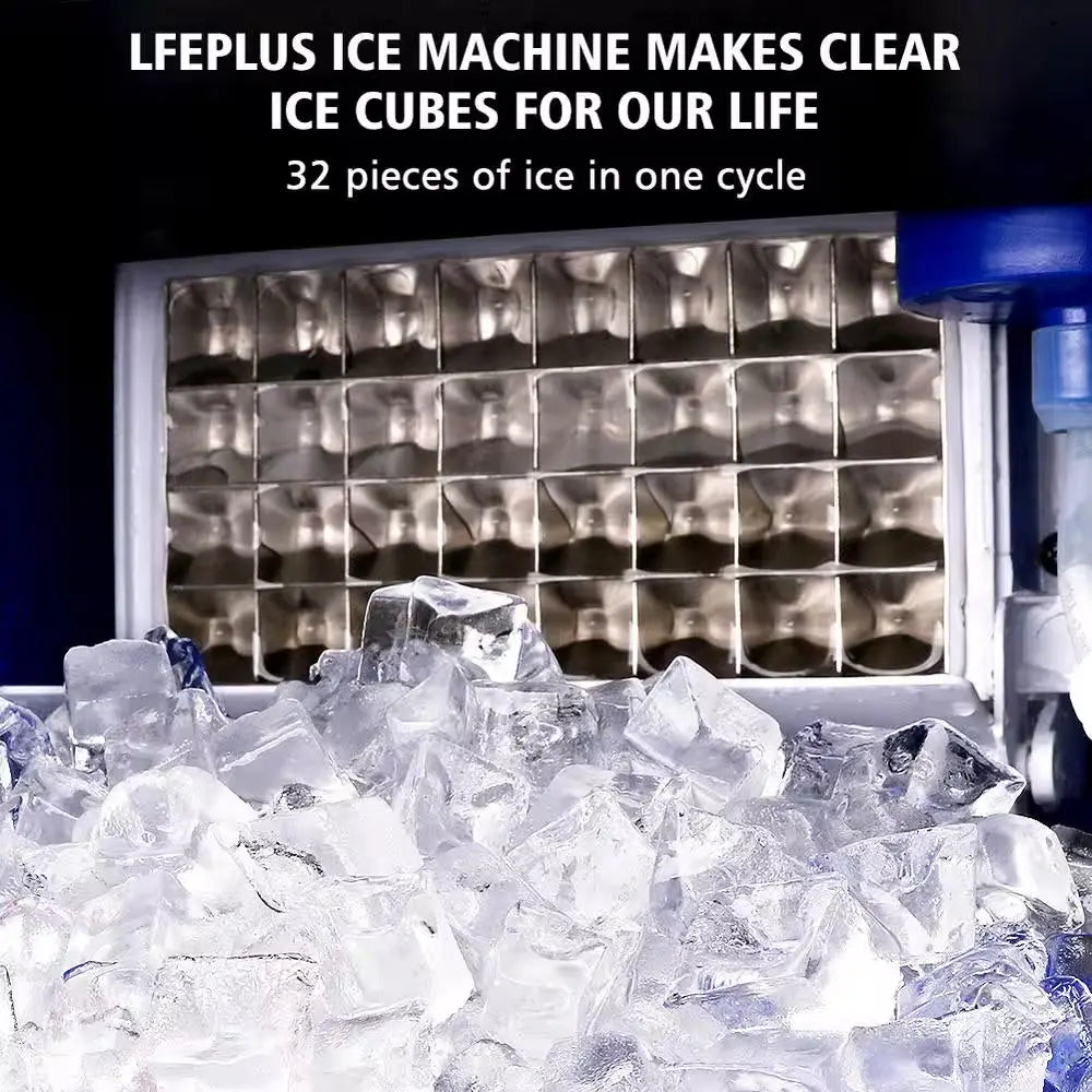 Lifeplus 70 Lbs. Daily Production Freestanding Automatic Clear Ice Maker in Black | Fridge.com