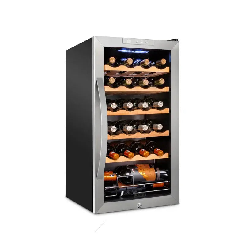 Schmécké 24 Bottle Compressor Wine Cooler Refrigerator W/Lock - Large Freestanding Wine Cellar | Fridge.com