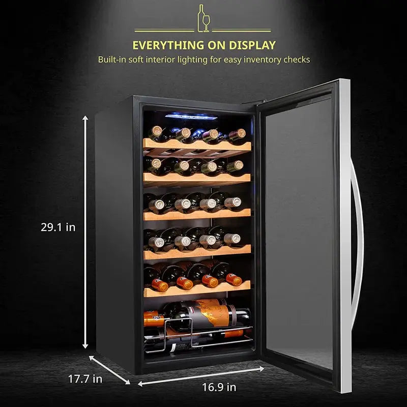 Schmécké 24 Bottle Compressor Wine Cooler Refrigerator W/Lock - Large Freestanding Wine Cellar | Fridge.com