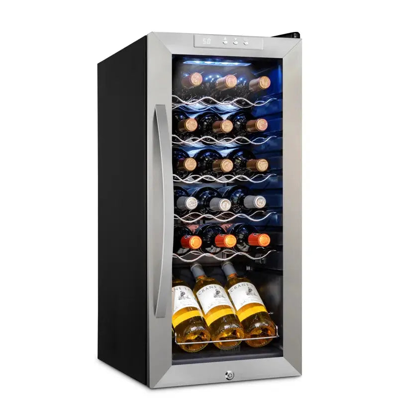 Schmck 18 Bottle Compressor Wine Cooler Refrigerator W/Lock - Large Freestanding Wine Cellar for Red | Fridge.com