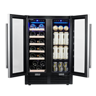 Loveiscool 23.4'' 19 Bottle and 76 Can Dual Zone Wine & Beverage Refrigerator | Fridge.com