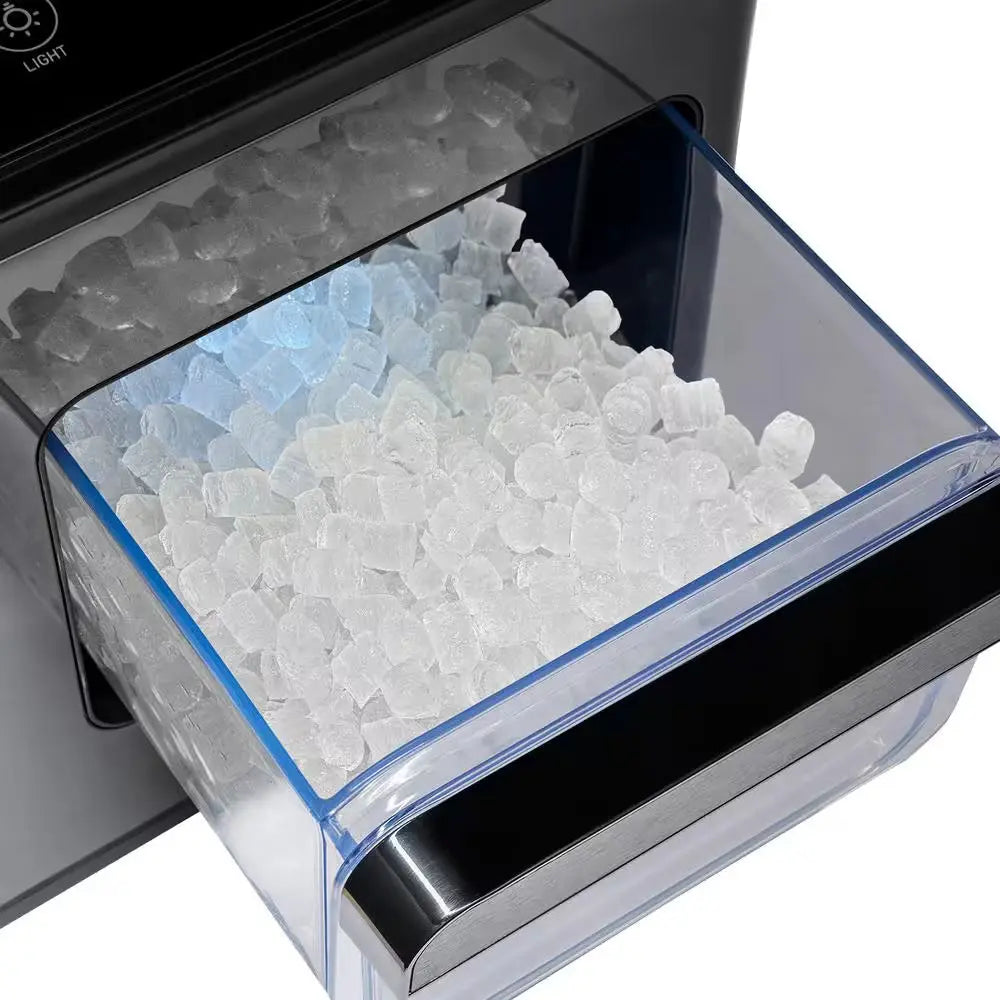 Luma 15 In. Nugget Countertop Ice Maker, 44 Lbs. in 24 Hours, Black Stainless Steel Ice Machine | Fridge.com