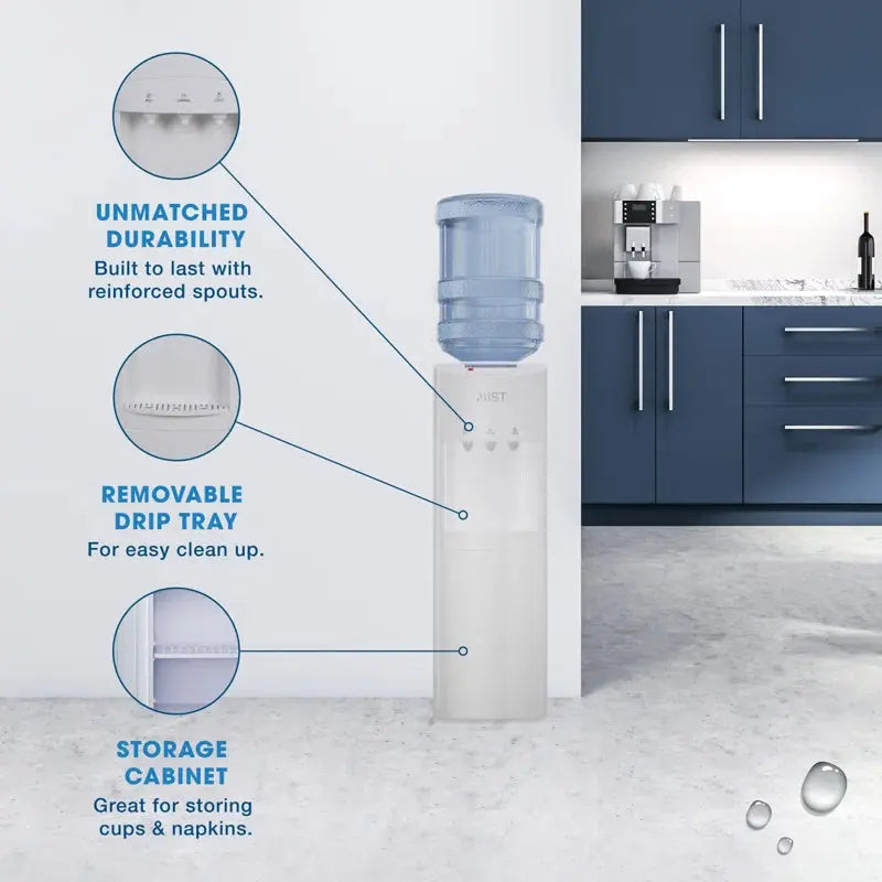 MIST White Free Standing Electric Water Dispenser | Fridge.com