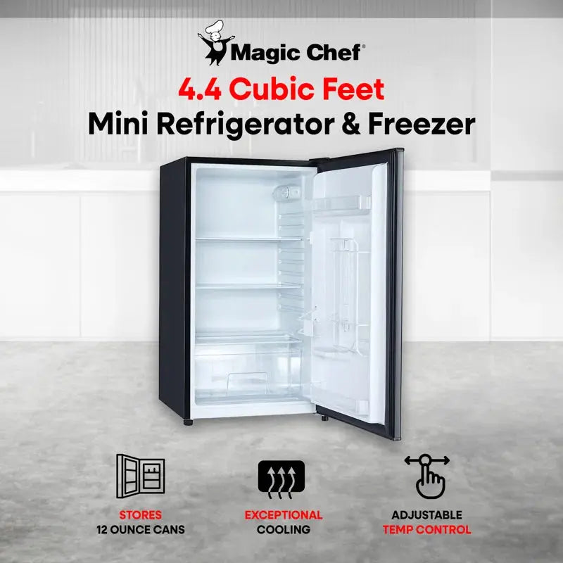 Magic Chef 4.4 Cubic Feet Portable Freestanding Mini Fridge with Freezer | Fridge.com