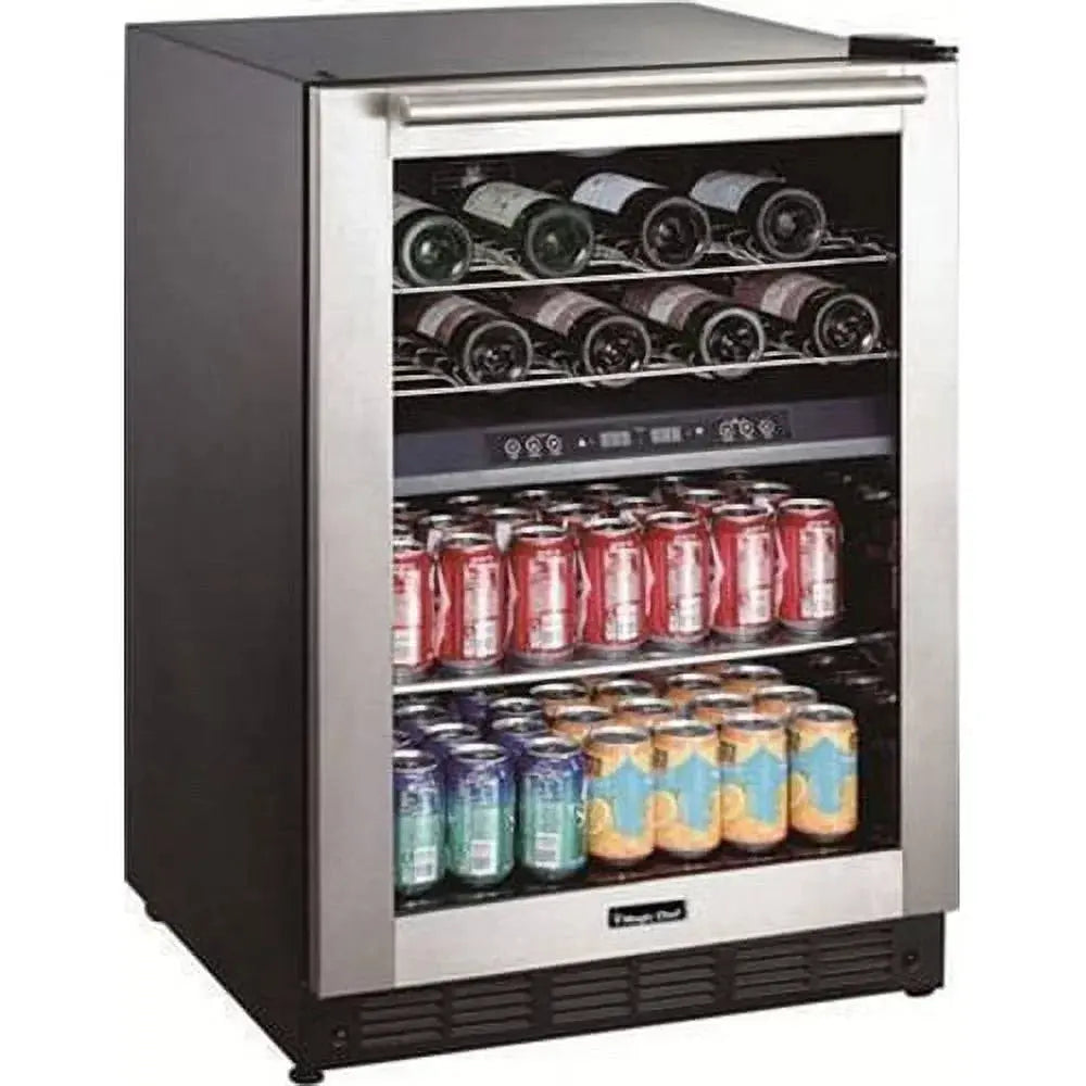 Magic Chef BTWB530ST1 New 24-Inch Wide Dual-Zone Wine and Beverage Cooler. Stainless Steel Built-In Glass Door | Fridge.com