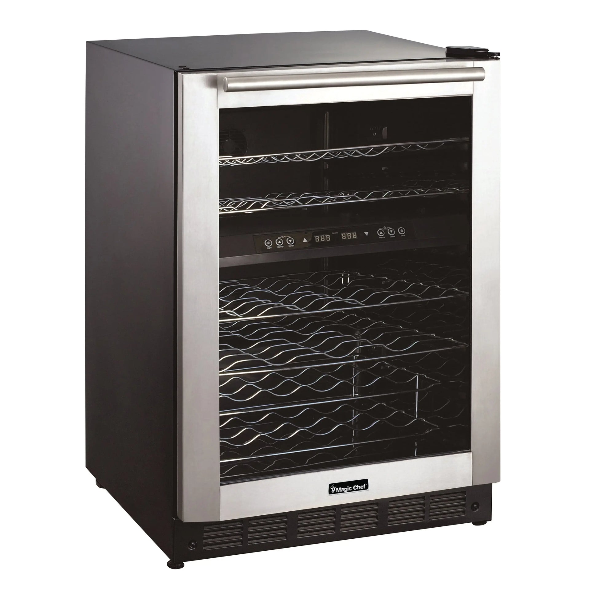 Magic Chef BTWB530ST1 New 24-Inch Wide Dual-Zone Wine and Beverage Cooler. Stainless Steel Built-In Glass Door | Fridge.com