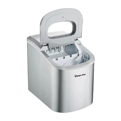 Magic Chef Brand - New Model MCIM22SV 27 Lb. Capacity Portable Ice Maker (Silver) Bullet Ice Cubes | Fridge.com