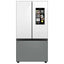 Bespoke 24 Cu. Ft. 3-Door French Door Smart Refrigerator with Family Hub in White Glass/Matt Grey Glass, Counter Depth | Fridge.com