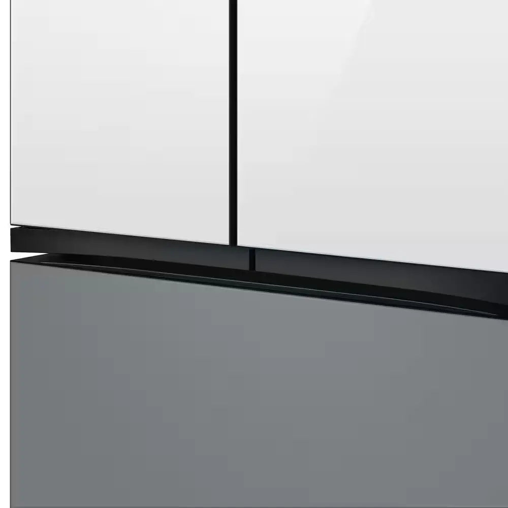 Bespoke 24 Cu. Ft. 3-Door French Door Smart Refrigerator with Family Hub in White Glass/Matt Grey Glass, Counter Depth | Fridge.com