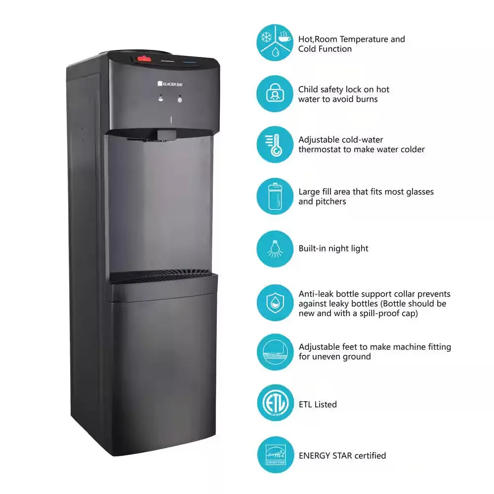 Matte Black Top Load Water Dispenser | Fridge.com