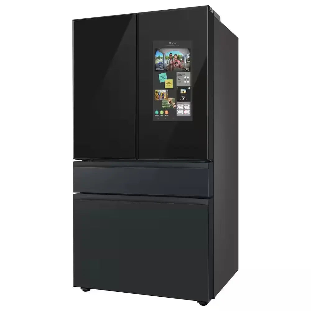 Bespoke 23 Cu. Ft. 4-Door French Door Smart Refrigerator with Family Hub in Charcoal Glass/Matte Black, Counter Depth | Fridge.com