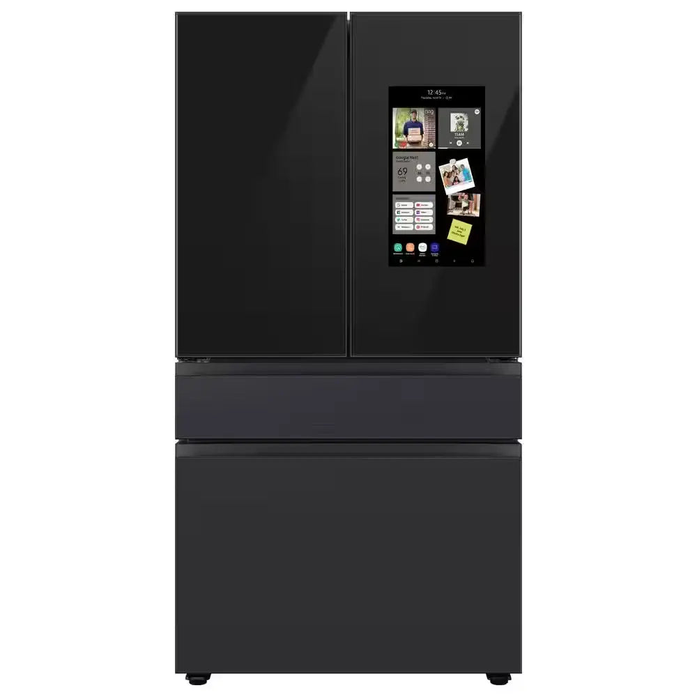 Bespoke 23 Cu. Ft. 4-Door French Door Smart Refrigerator with Family Hub in Charcoal Glass/Matte Black, Counter Depth | Fridge.com