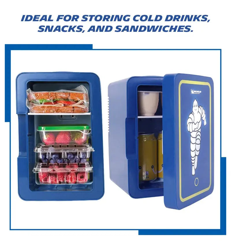 Michelin 6L Portable Mini Fridge with LED Light, 12V 110V 6 Can Cooler | Fridge.com