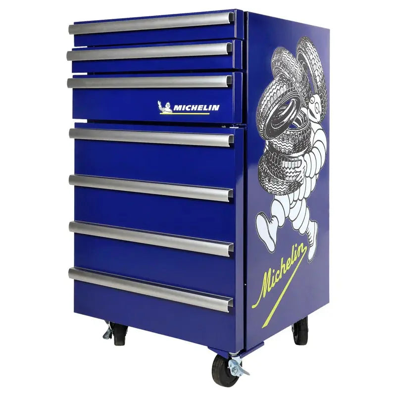 Michelin Tool Chest Fridge 1.8 Cu Ft Rolling Fridge with Tool Drawers Blue | Fridge.com