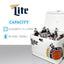 Miller Lite Ice Chest Beverage Cooler with Bottle Opener, 51L (54 QT), 85 Can Steel-Belted Portable Cooler, White and Blue, for Camping, Beach, RV, Bbqs, Tailgating, Fishing | Fridge.com