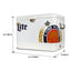 Miller Lite Ice Chest Beverage Cooler with Bottle Opener, 51L (54 QT), 85 Can Steel-Belted Portable Cooler, White and Blue, for Camping, Beach, RV, Bbqs, Tailgating, Fishing | Fridge.com