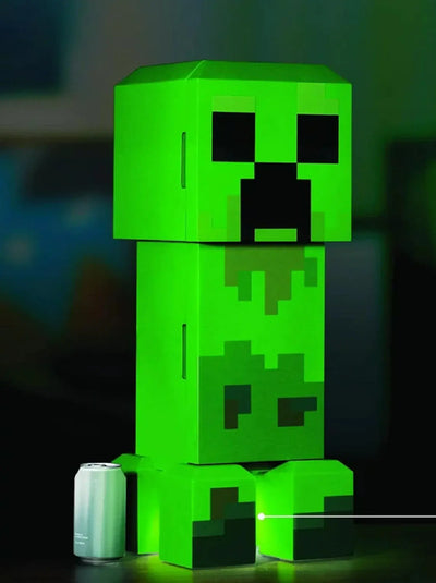 Minecraft Green Creeper Body 12 Can Mini Fridge 8L 2 Door Ambient Lighting 25.2" H 9.5" W 9.1" D | Fridge.com