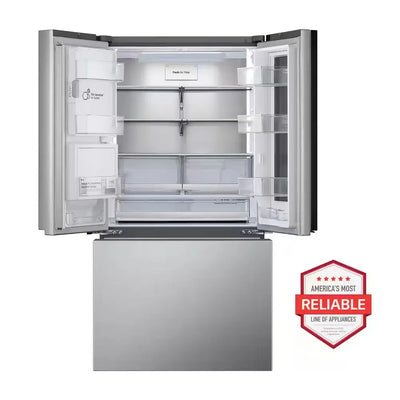 26 Cu. Ft. Counter-Depth MAX French Door Refrigerator W/ Mirrored Instaview & 4 Types of Ice, Printproof Stainless Steel | Fridge.com