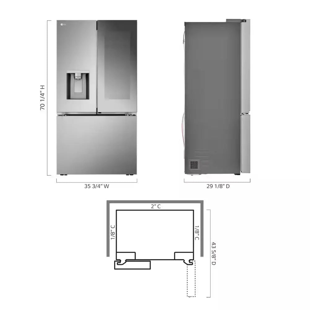 26 Cu. Ft. Counter-Depth MAX French Door Refrigerator W/ Mirrored Instaview & 4 Types of Ice, Printproof Stainless Steel | Fridge.com