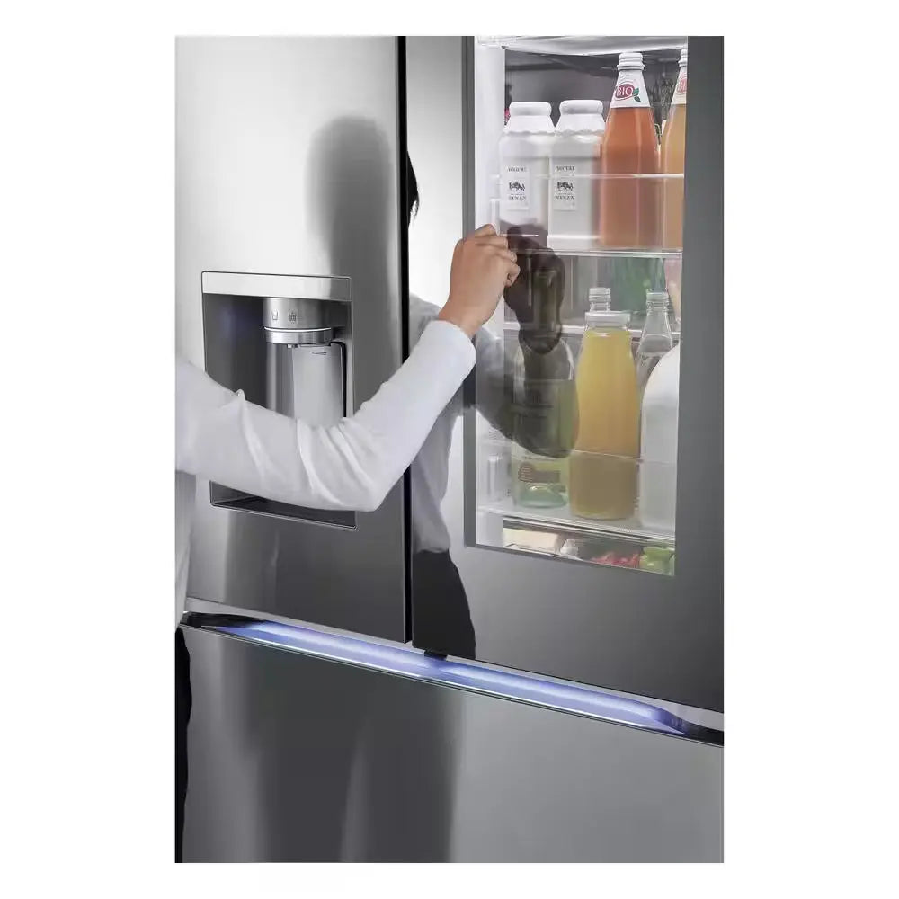 26 Cu. Ft. Counter-Depth MAX French Door Refrigerator W/ Mirrored Instaview & 4 Types of Ice, Printproof Stainless Steel | Fridge.com