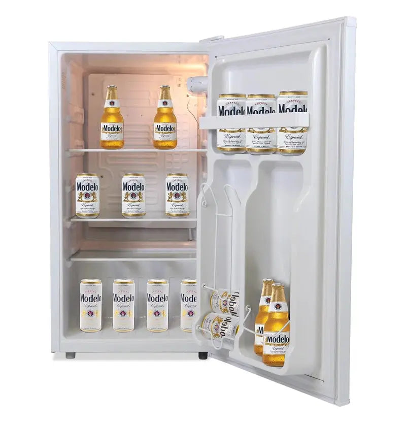 Modelo Compact Fridge with Bottle Opener, 3.2 Cu Ft (90L), White | Fridge.com