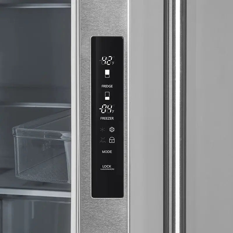 Moena 36-Inch French Door 19.2 Cu.Ft. Stainless Steel Refrigerator, Decorative Grill - 40-Inch Wide | Fridge.com