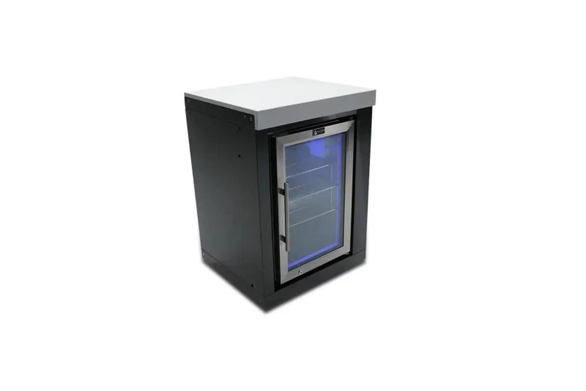 Mont Alpi Black Stainless Steel Fridge Cabinet Module + 2.7 Cubic Ft, Compact Refrigerator | Fridge.com