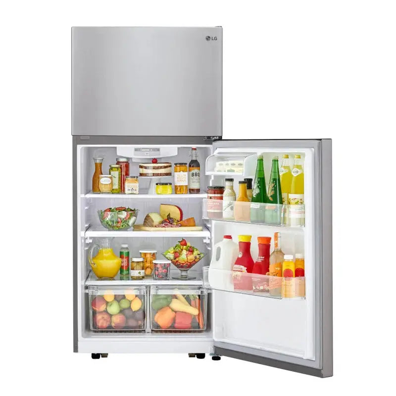 LG 20 Cu. Ft. Top Freezer Refrigerator W/ Multi-Air Flow and Reversible Door in Stainless Steel, ENERGY STAR, 30" | Fridge.com