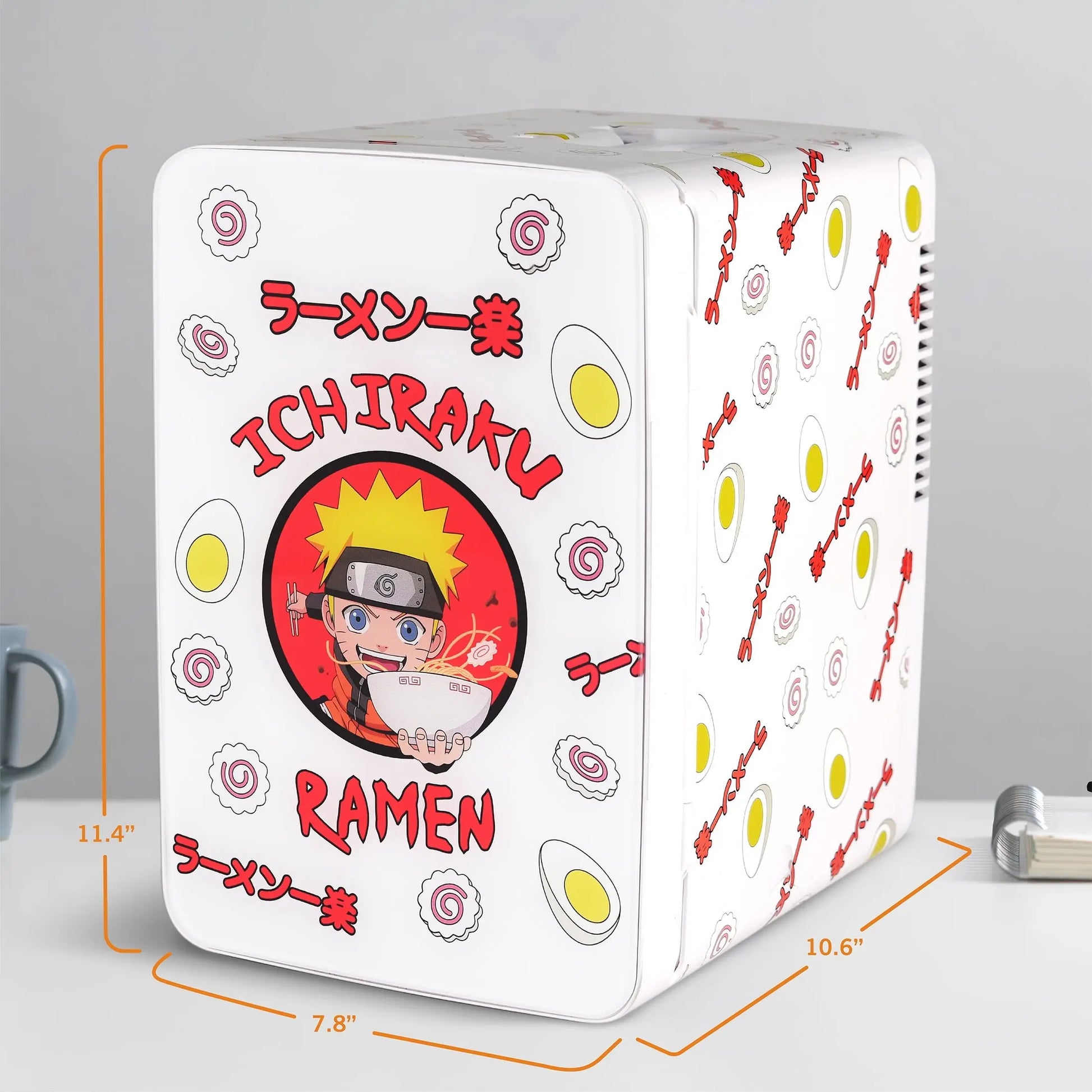 Naruto Shippuden Ichiraku Ramen White Cooler Mini Fridge 6L Single Door 6 Can ACDC | Fridge.com