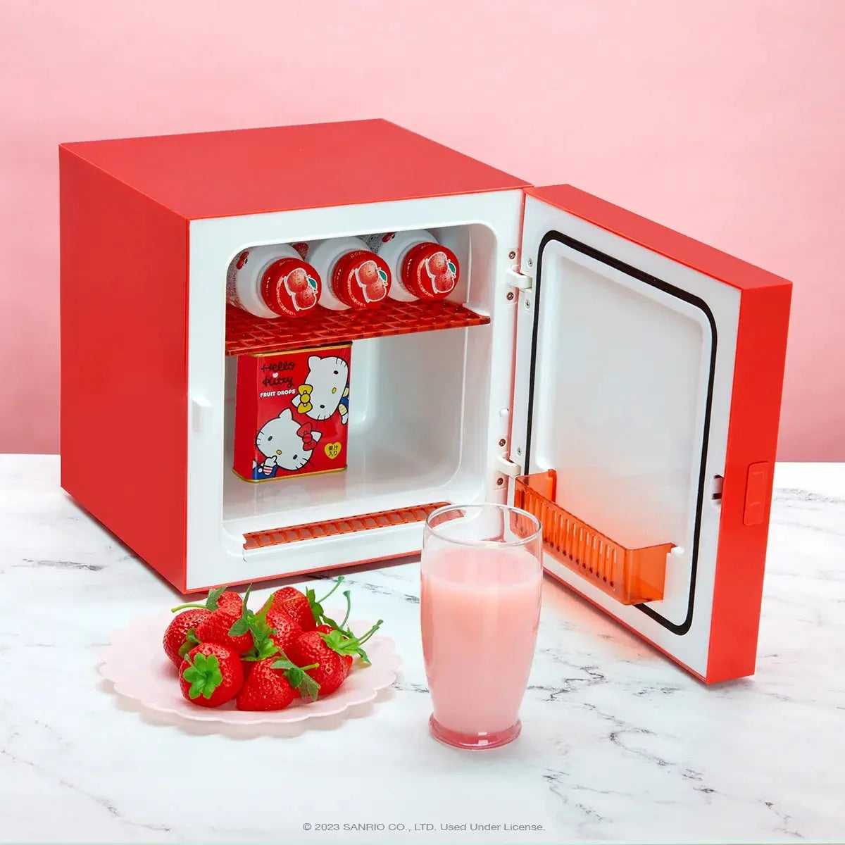 New Hello Kitty Red Cooler Mini Fridge 6.7L Single Door 9 Can ACDC | Fridge.com