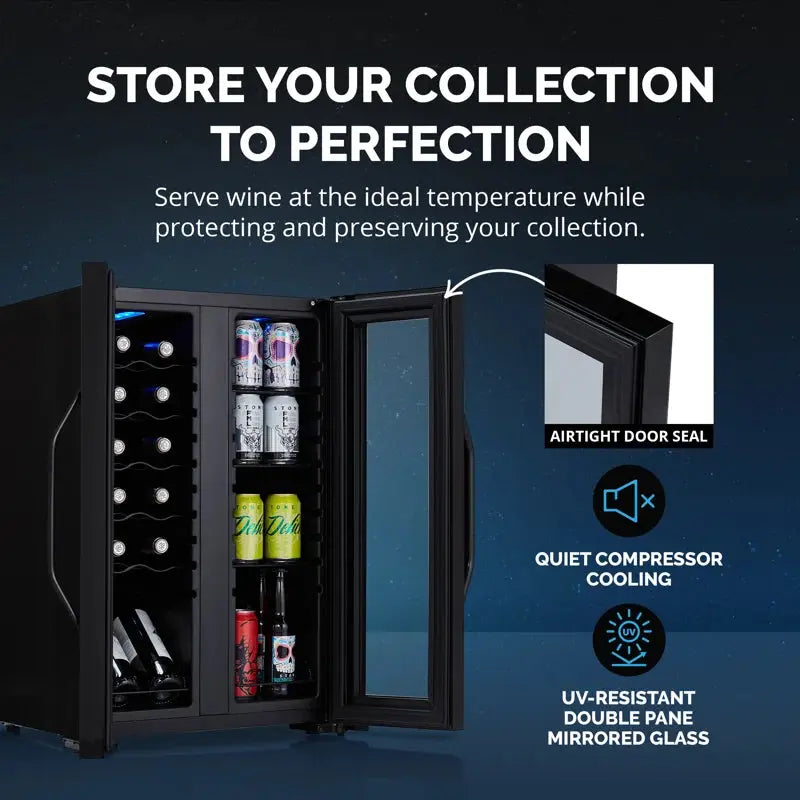 Newair 12 Bottle and 39 Can Dual Zone Freestanding Wine & Beverage Refrigerator | Fridge.com