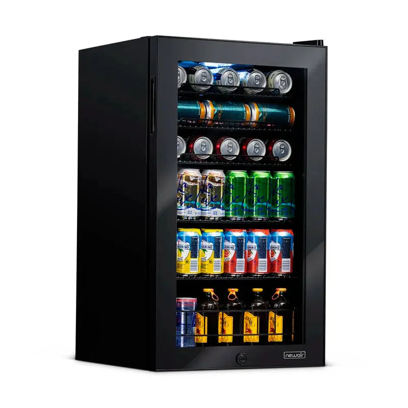 Newair 126 Can Freestanding Beverage Fridge in Onyx Black with Adjustable Shelves | Fridge.com