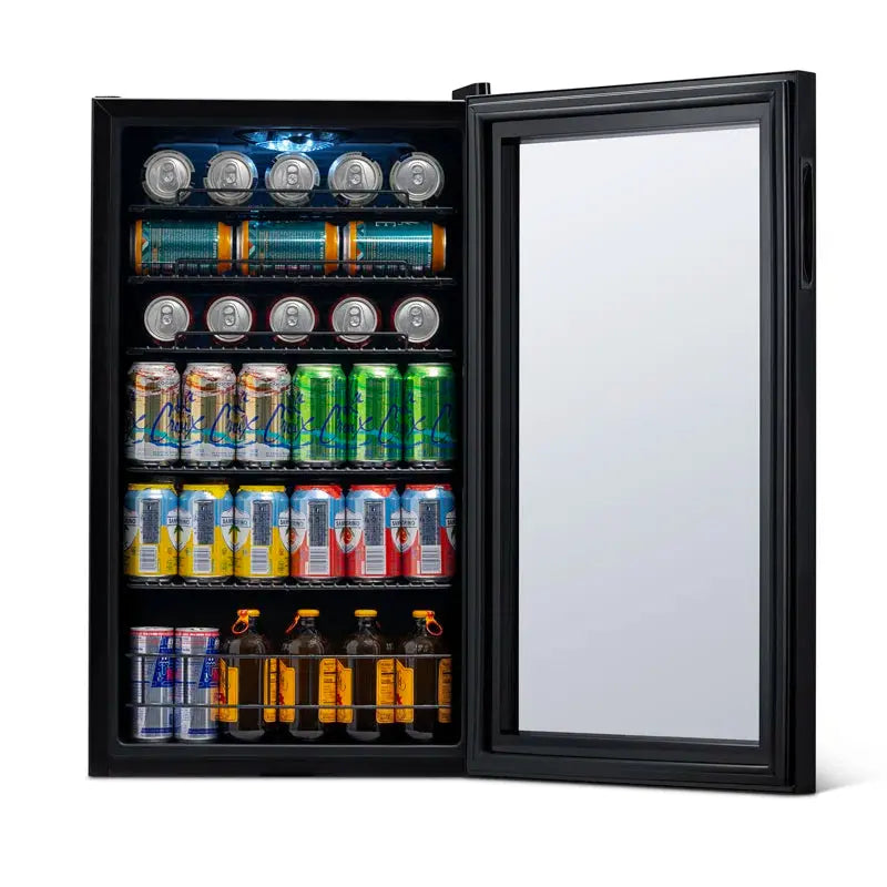 Newair 126 Can Freestanding Beverage Fridge in Onyx Black with Adjustable Shelves | Fridge.com