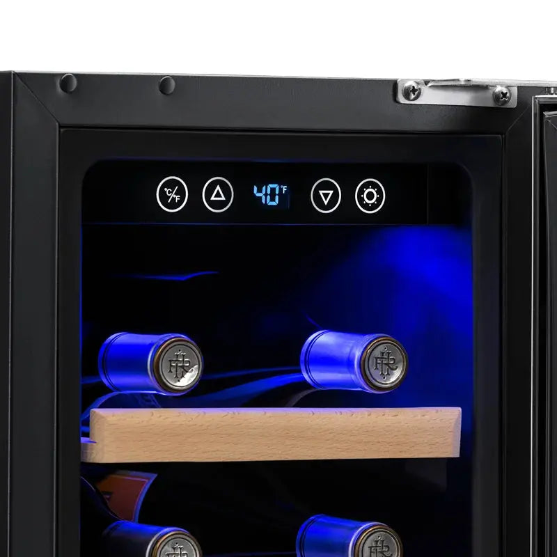 Newair 12" Built-In Single Zone 19 Bottle Compressor Wine Fridge, Stainless Steel | Fridge.com