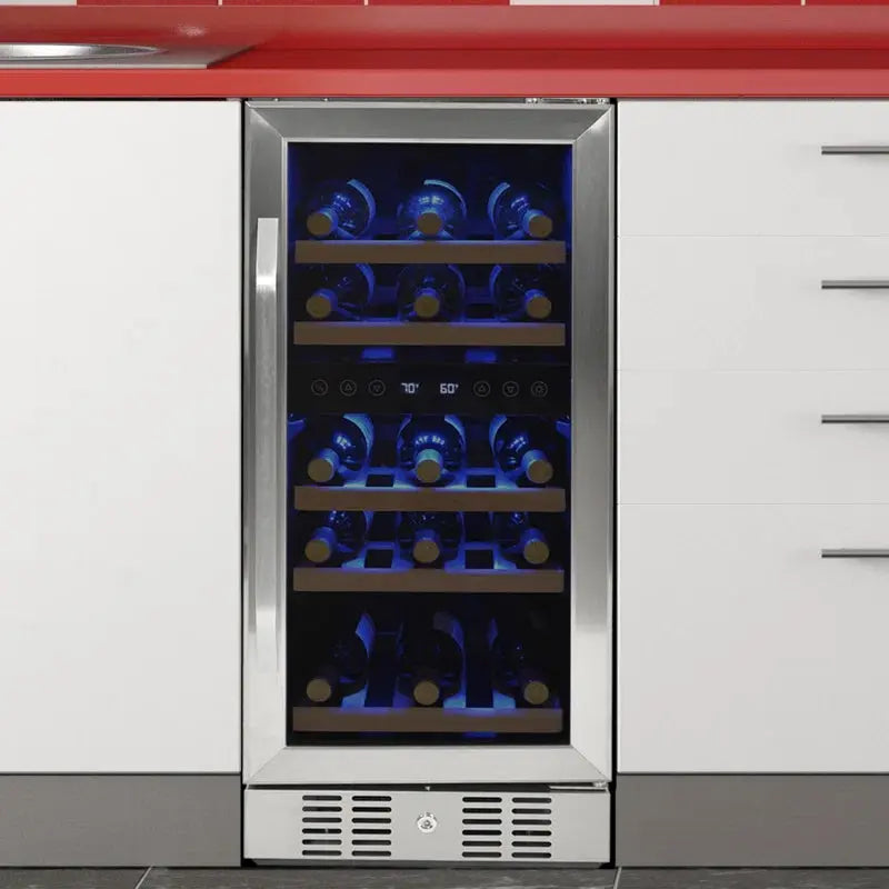 Newair 15 In. 29 Bottle Wine Refrigerator in Stainless Steel | Fridge.com