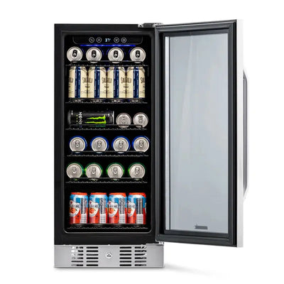 Newair 15" Built-In 96 Can Beverage Fridge in Stainless Steel with Precision Temperature Controls | Fridge.com