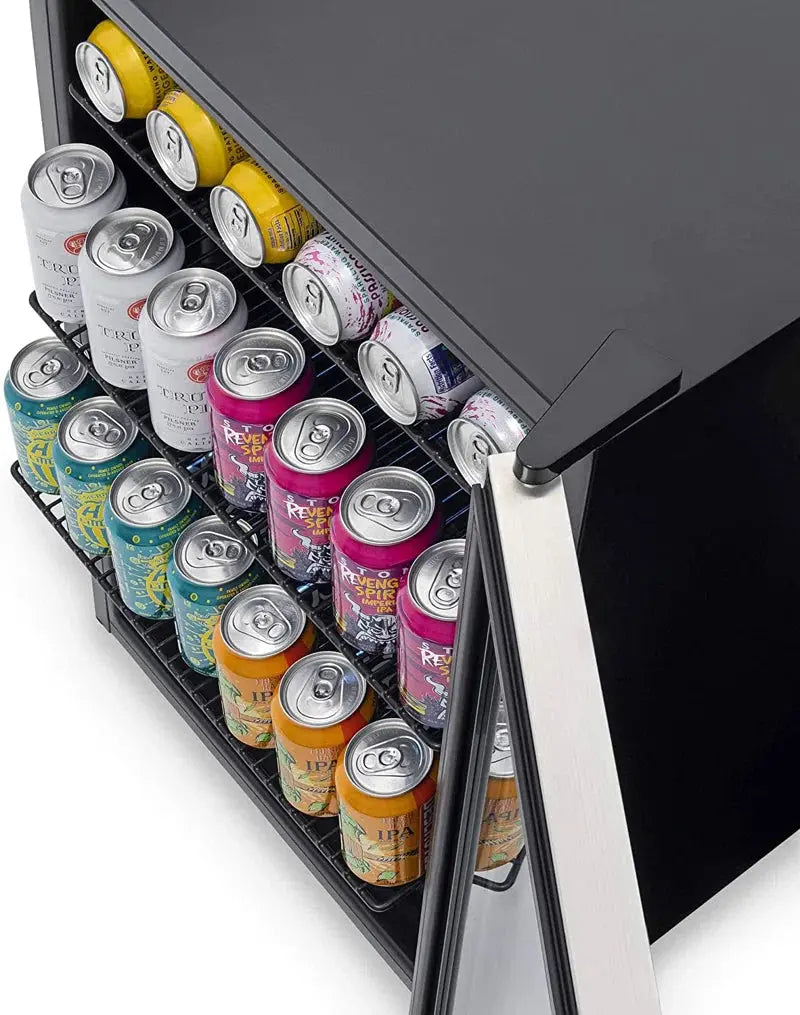 Newair 160 Can Freestanding Beverage Fridge in Stainless Steel with Precision Digital Thermostat | Fridge.com