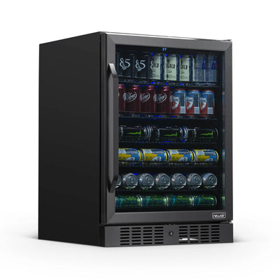 Newair 177 Can Beverage Refrigerator Cooler, Built-In Fridge in Black Stainless Steel for Home, Office or Bar | Fridge.com