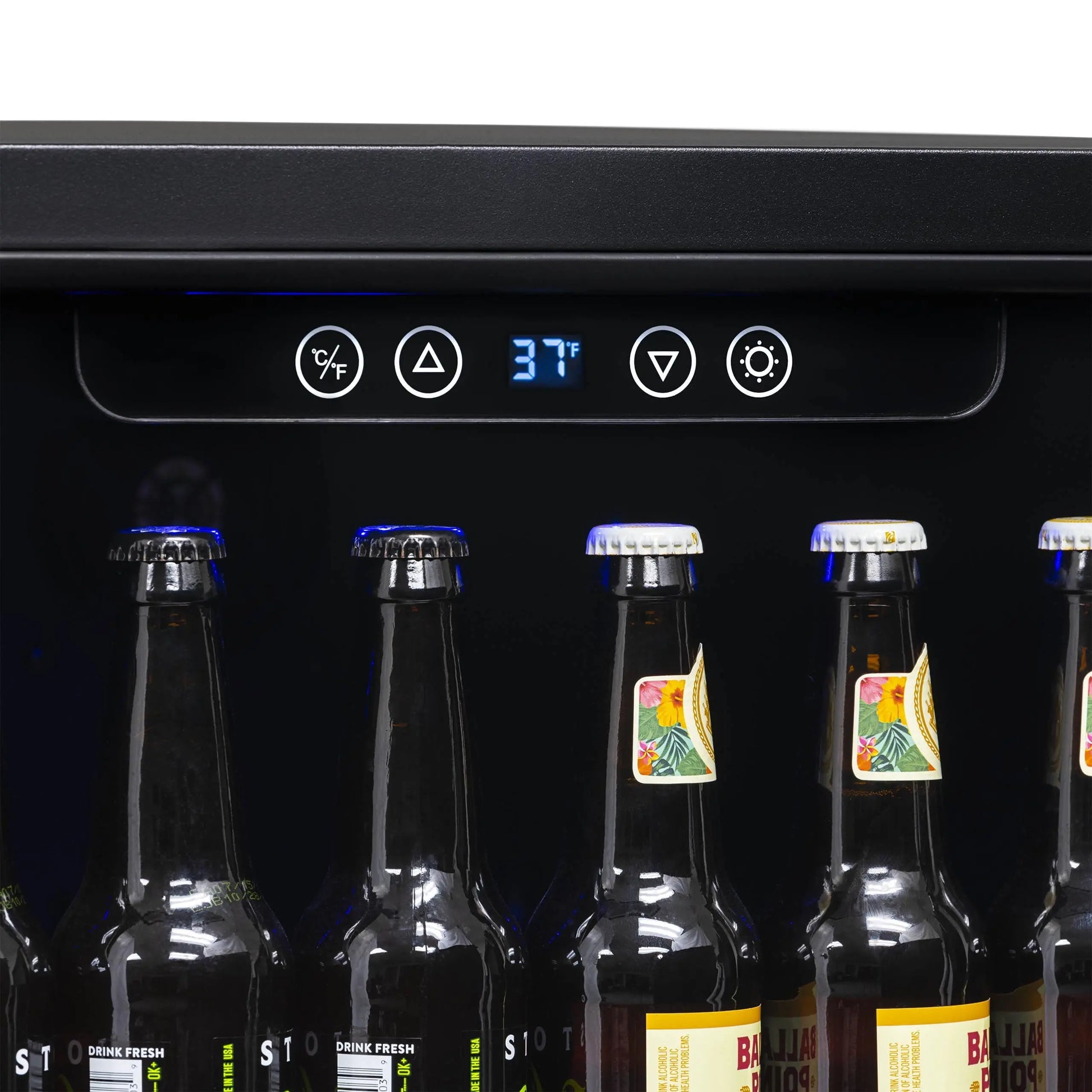 Newair 177 Can Beverage Refrigerator Cooler, Built-In Fridge in Black Stainless Steel for Home, Office or Bar | Fridge.com