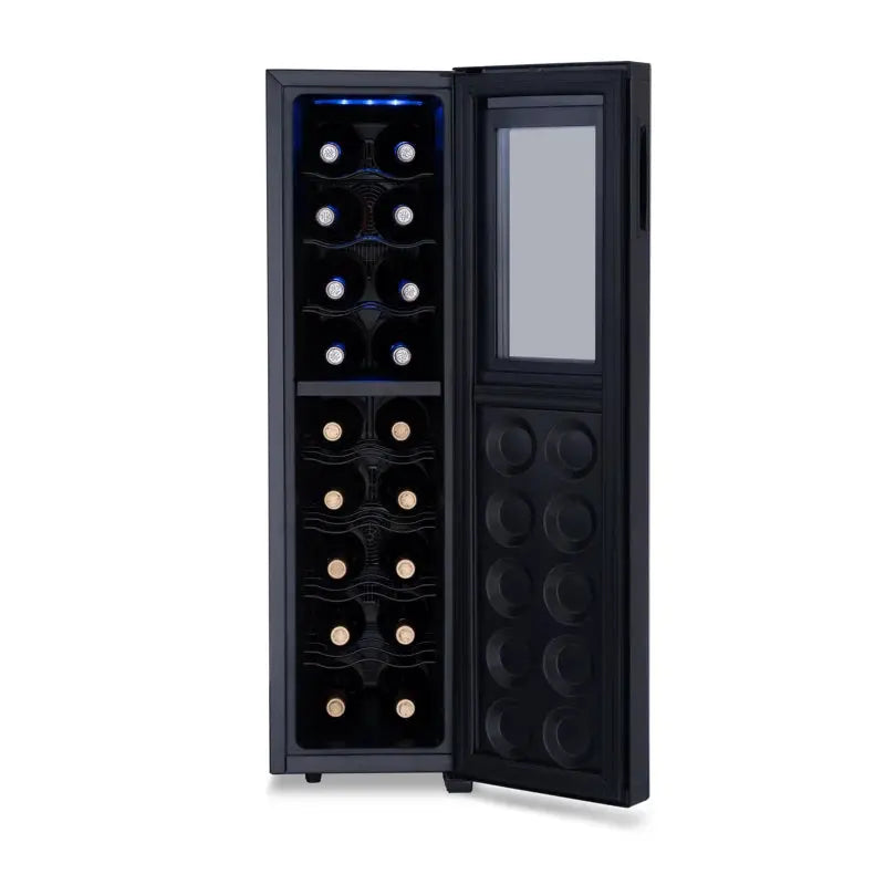 Newair 18 Bottle Freestanding Mirrored Wine Fridge, Dual Temperature Zone, Thermoelectric | Fridge.com